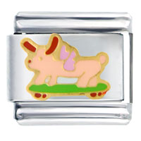 Italian Charms - odd flying pig italian charm Image.