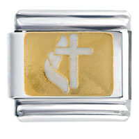 Italian Charms - white cross italian charm Image.