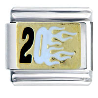 Italian Charms - white number 20 italian charm Image.