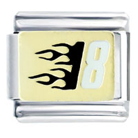 Italian Charms - gold plated white number 8 italian charm Image.