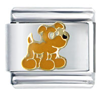 Italian Charms - cute comic dog italian charm Image.