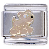 Italian Charms - little dog hand painted italian charm bracelets Image.