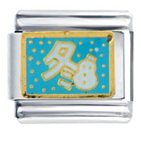 Italian Charms - japanese character and snowman italian charm Image.