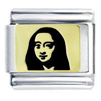 Italian Charms - black mona lisa italian charm Image.