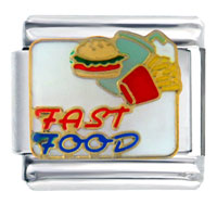 Italian Charms - fast food burgers fries italian charm Image.