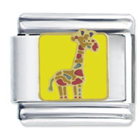 Italian Charms - multicolored giraffe animal italian charm Image.