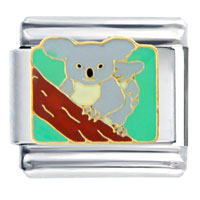 Italian Charms - koala bear on tree italian charm Image.