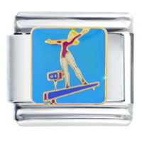 Italian Charms - balancing beam gymnastics italian charm Image.
