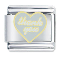 Italian Charms - thank you heart love italian charm Image.