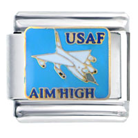 Italian Charms - usaf aim high italian charm Image.