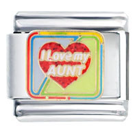 Italian Charms - i love my aunt with heart italian charm Image.