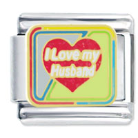 Italian Charms - colorful i love my husband italian charm Image.