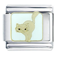 Italian Charms - white kitty cat italian charm Image.