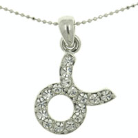 Pendants - taurus rhinestone zodiac pendant Image.