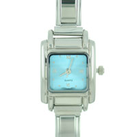 SQ9005_X03: square pale blue watch Image.