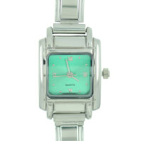 Italian Charms - square green christmas watch st.  patrick' s day italian charms fashion jewelry hand painted italian charm watch Image.
