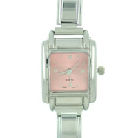 Italian Charms - square pink watch Image.