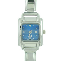 Italian Charms - square blue watch Image.
