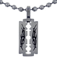 Pendants - razor blade tribal pendant Image.