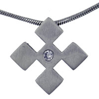Pendants - checkers crystal stainless steel pendant Image.