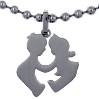 Necklace & Pendants - cute children playing stainless steel pendant jewelry Image.