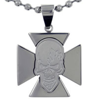 Pendants - maltese cross and skull pendant Image.