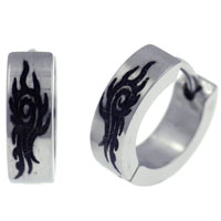 Stainless Steel Jewelry - fire tribal hoop earrings Image.