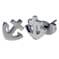 Stainless Steel Jewelry - anchor earrings Image.