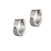 Stainless Steel Jewelry - stainless steel rhinestone cushion earrings Image.
