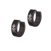 Stainless Steel Jewelry - stainless steel cross and square earrings Image.