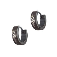 Stainless Steel Jewelry - stainless steel black dragon earrings Image.