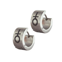 Stainless Steel Jewelry - stainless steel cross and circle earrings Image.