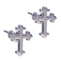 Earrings - victorian cross stainless steel earrings Image.
