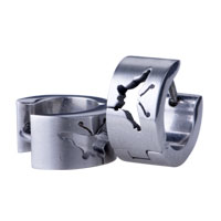 Earrings - butterfly hoop stainless steel earrings Image.