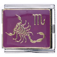 Italian Charms - purple zodiac scorpio italian charm Image.