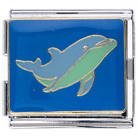 Italian Charms - whale hand painted italian charm bracelets Image.