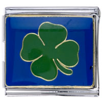 Italian Charms - four petal leaf hand painted italian charm bracelets mega Image.