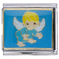 Italian Charms - boy angel hand painted italian charm bracelets mega Image.