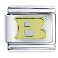 Italian Charms - gold plated letter b italian charm Image.