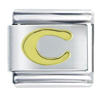 Italian Charms - gold plated letter c italian charm Image.