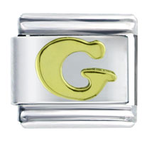 Italian Charms - gold plated letter g italian charm Image.