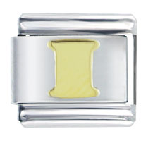 Italian Charms - gold plated letter i italian charm Image.