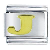 Italian Charms - gold plated j italian charm Image.