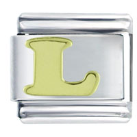 Italian Charms - gold plated letter l italian charm Image.