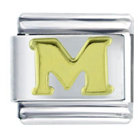 Italian Charms - gold plated letter m charm italian charm Image.