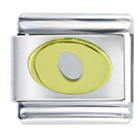 Italian Charms - gold plated letter o italian charm Image.