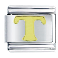 Italian Charms - gold plated letter t italian charm Image.