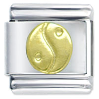 Italian Charms - gold yin and yang italian charm Image.