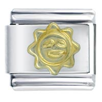 Italian Charms - gold sun italian charm Image.