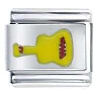 Italian Charms - yellow guitar italian charm Image.